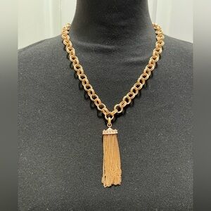 Kendra Scott Athena Charm Necklace with Detachable Tassel Charm Rose Gold